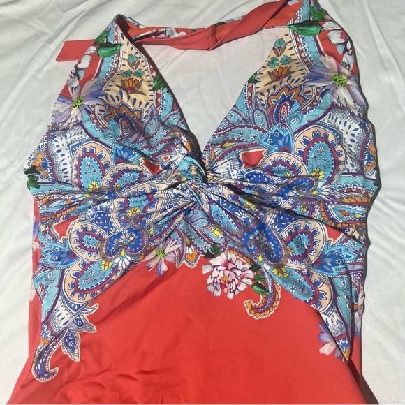 Johnny was bathing suit L orange floral - Picture 8 of 9